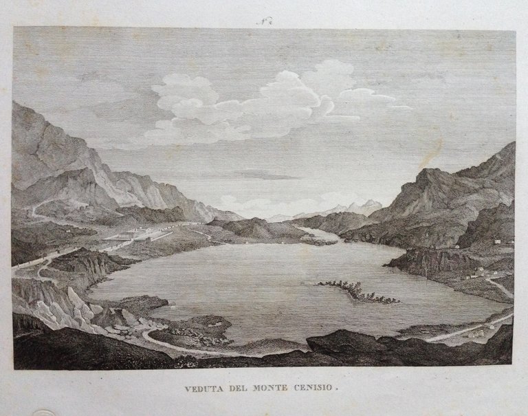 Zuccagni Orlandini Acquaforte Originale 1840 Atlante Geografico Monte Cenisio