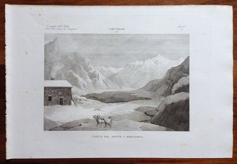 Zuccagni Orlandini Acquaforte Originale 1840 Atlante Geografico Monte S Bernardo