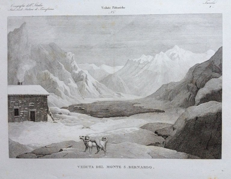 Zuccagni Orlandini Acquaforte Originale 1840 Atlante Geografico Monte S Bernardo