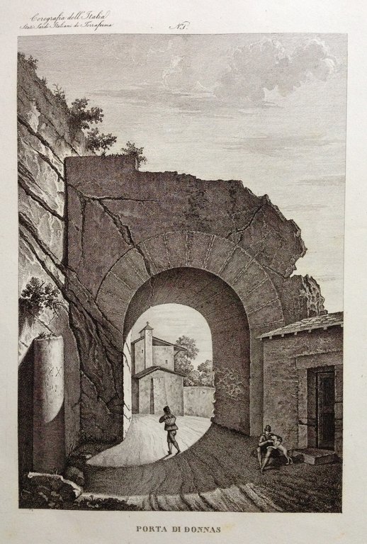 Zuccagni Orlandini Acquaforte Originale 1840 Atlante Geografico Porta di Donnas