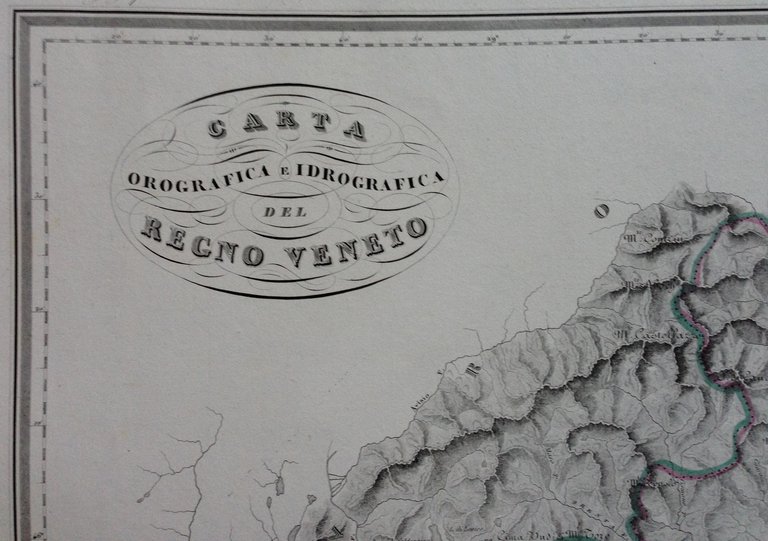 Zuccagni Orlandini Acquaforte Originale 1840 Atlante Geografico Regno Veneto