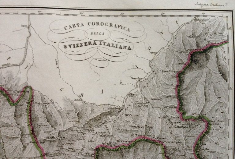 Zuccagni Orlandini Acquaforte Originale 1840 Atlante Geografico Svizzera 2 Carte