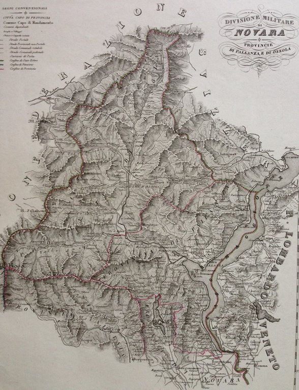 Zuccagni Orlandini Acquaforte Originale 1840 Atlante Novara Pallanza Domodossola | Immagine Gallery 5