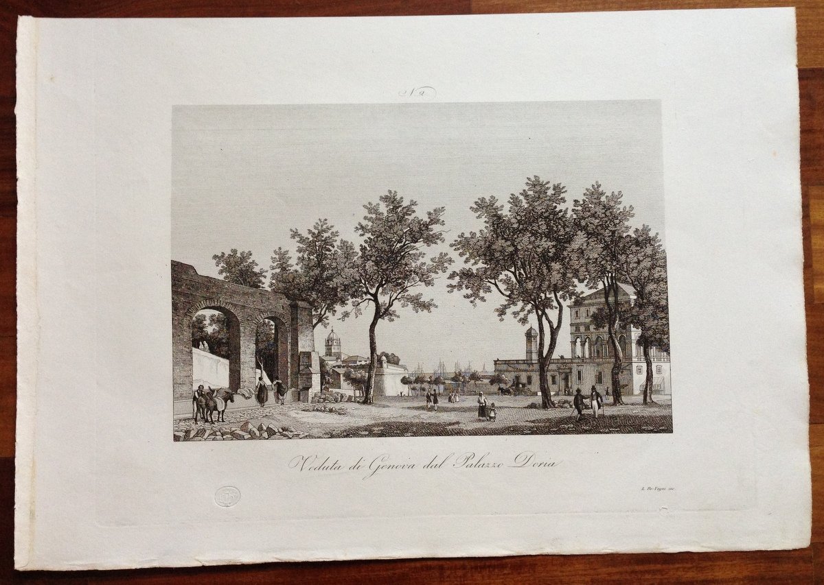 Zuccagni Orlandini Acquaforte Originale 1840 Atlante Palazzo Doria Genova