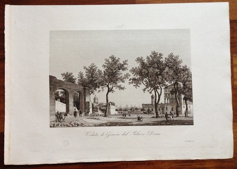 Zuccagni Orlandini Acquaforte Originale 1840 Atlante Palazzo Doria Genova | Immagine Gallery 1