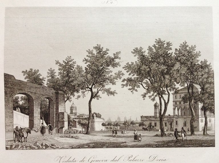 Zuccagni Orlandini Acquaforte Originale 1840 Atlante Palazzo Doria Genova