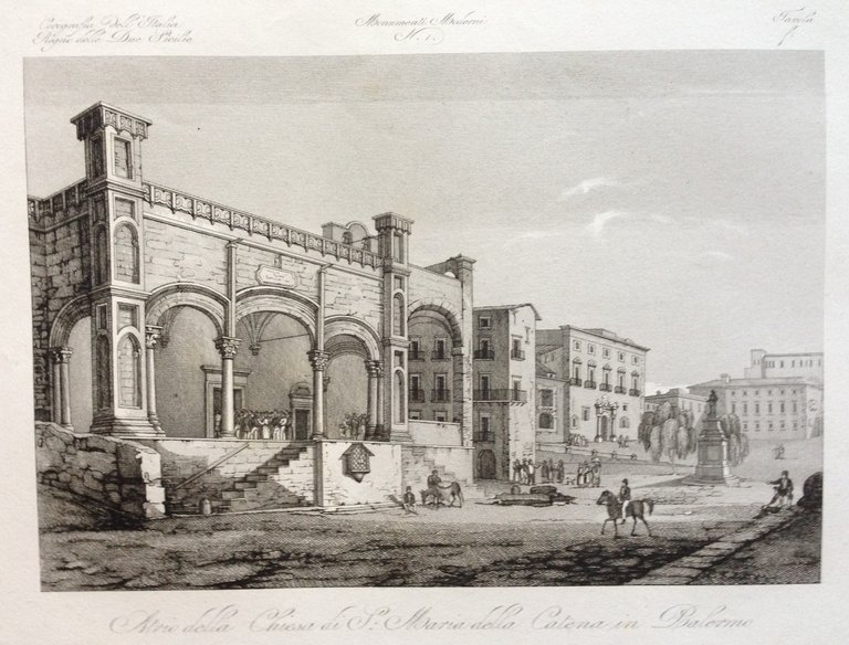 Zuccagni Orlandini Acquaforte Originale 1840 Atlante S Maria Catena Palermo