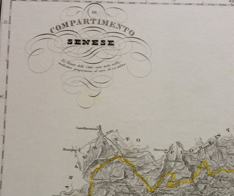 Zuccagni Orlandini Acquaforte Originale 1840 Atlante Siena Colle Montalcino | Immagine Gallery 2