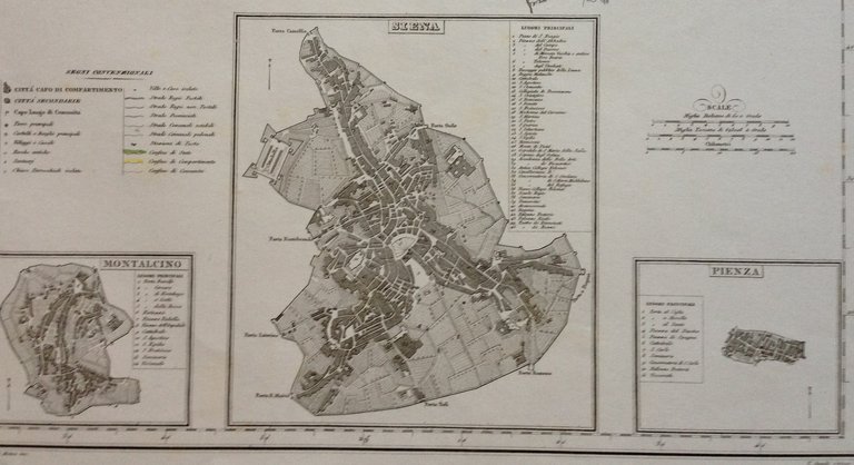 Zuccagni Orlandini Acquaforte Originale 1840 Atlante Siena Colle Montalcino | Immagine Gallery 3