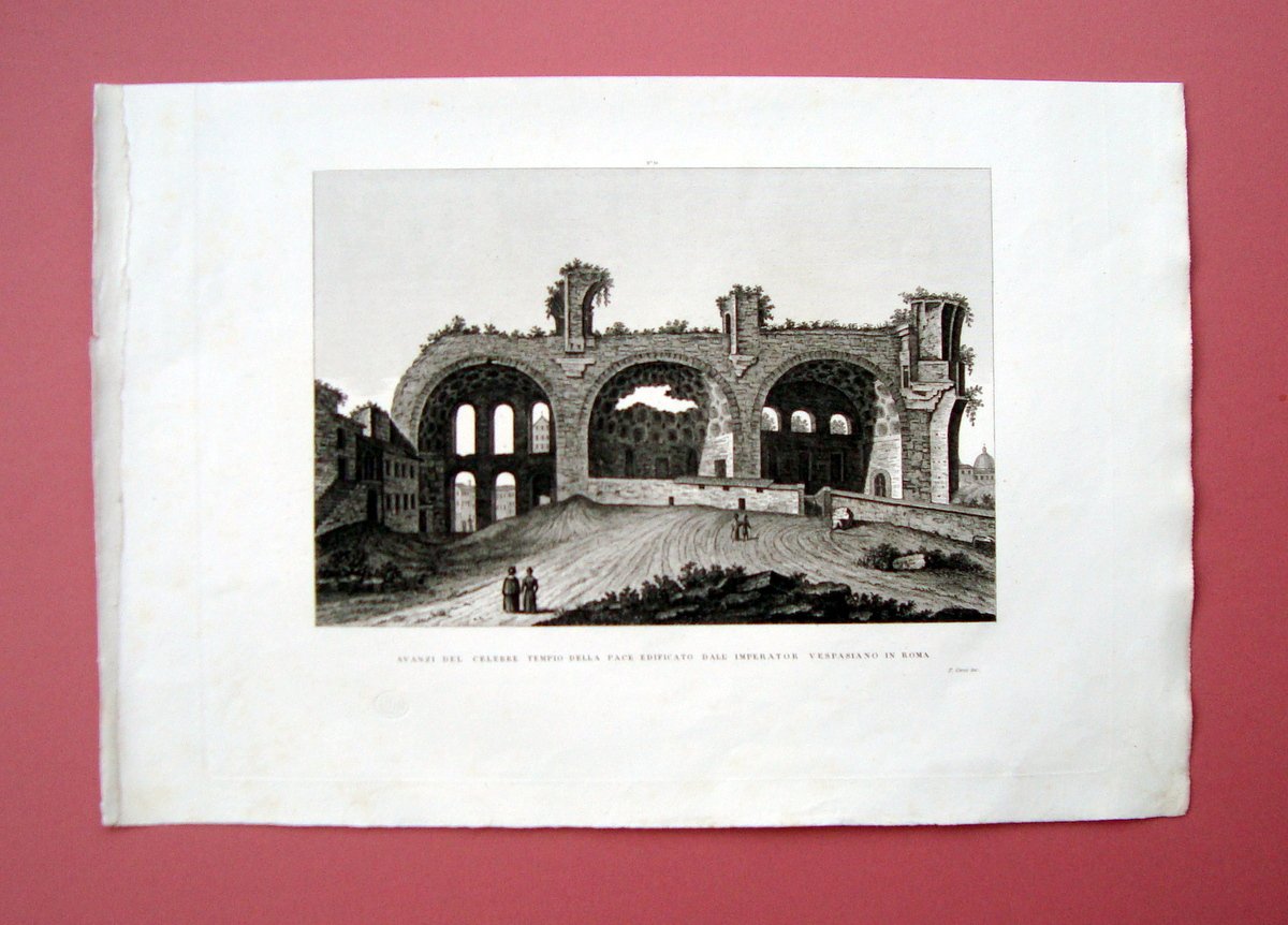 Zuccagni Orlandini Avanzi Tempio della Pace Imperatore Vespasiano Roma 1844 | Immagine principale