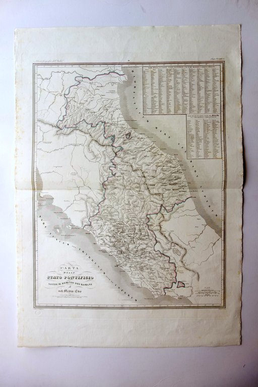 Zuccagni Orlandini Stato Pontificio Atlante Geografico Acquaforte Originale 1840