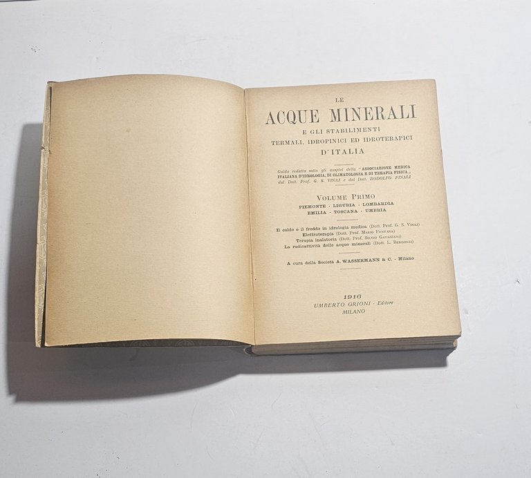 Acque minerali stabilimenti termali Italia 1916 Vinaj Pinali idrologia medica | Immagine Gallery 3