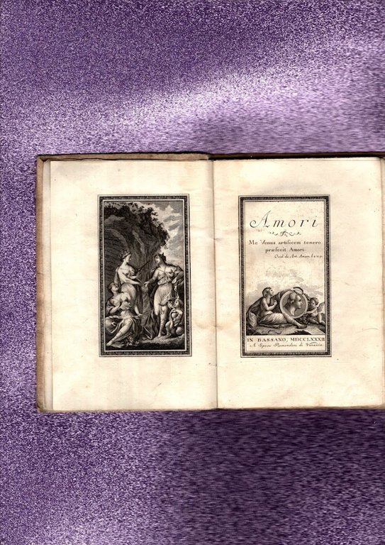 AMORI ME VENUS ARTIFICEM TENERO PRAEFECIT AMORI 1782 REMONDINI VENEZIA