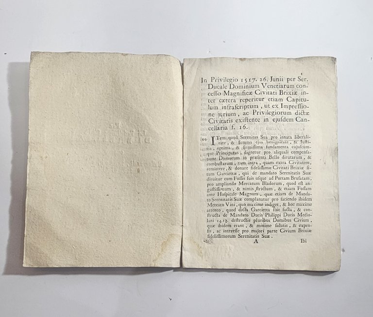 Antico Brescia 1778 Causa Città contro Bellegrandi Bonomi Benaglio | Immagine Gallery 2