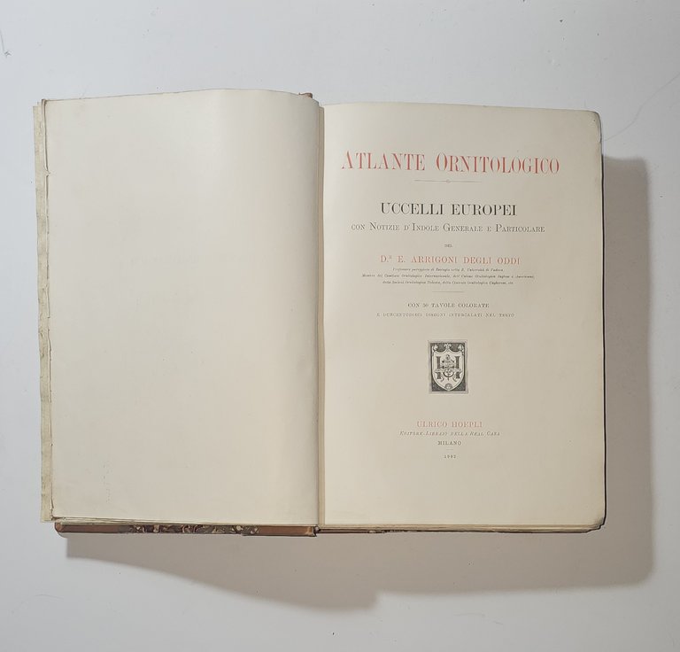 Atlante Ornitologico Uccelli Europei Arrigoni Degli Oddi Hoepli 1902 | Immagine Gallery 2