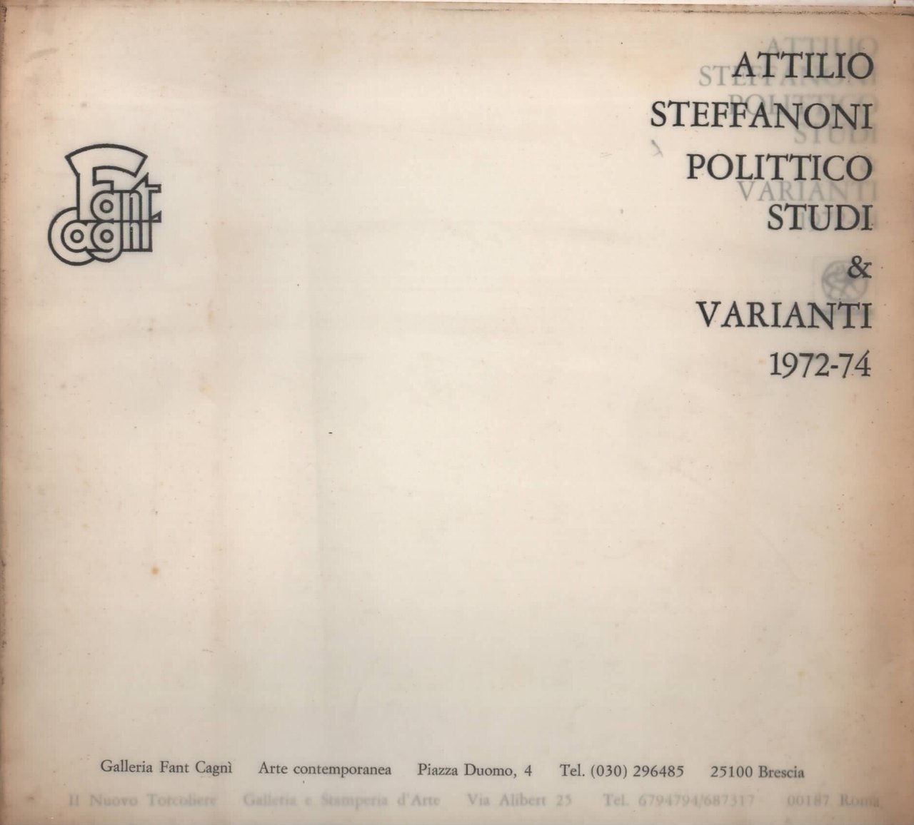 Attilio Steffanoni Polittico Studi &amp; Varianti 1972