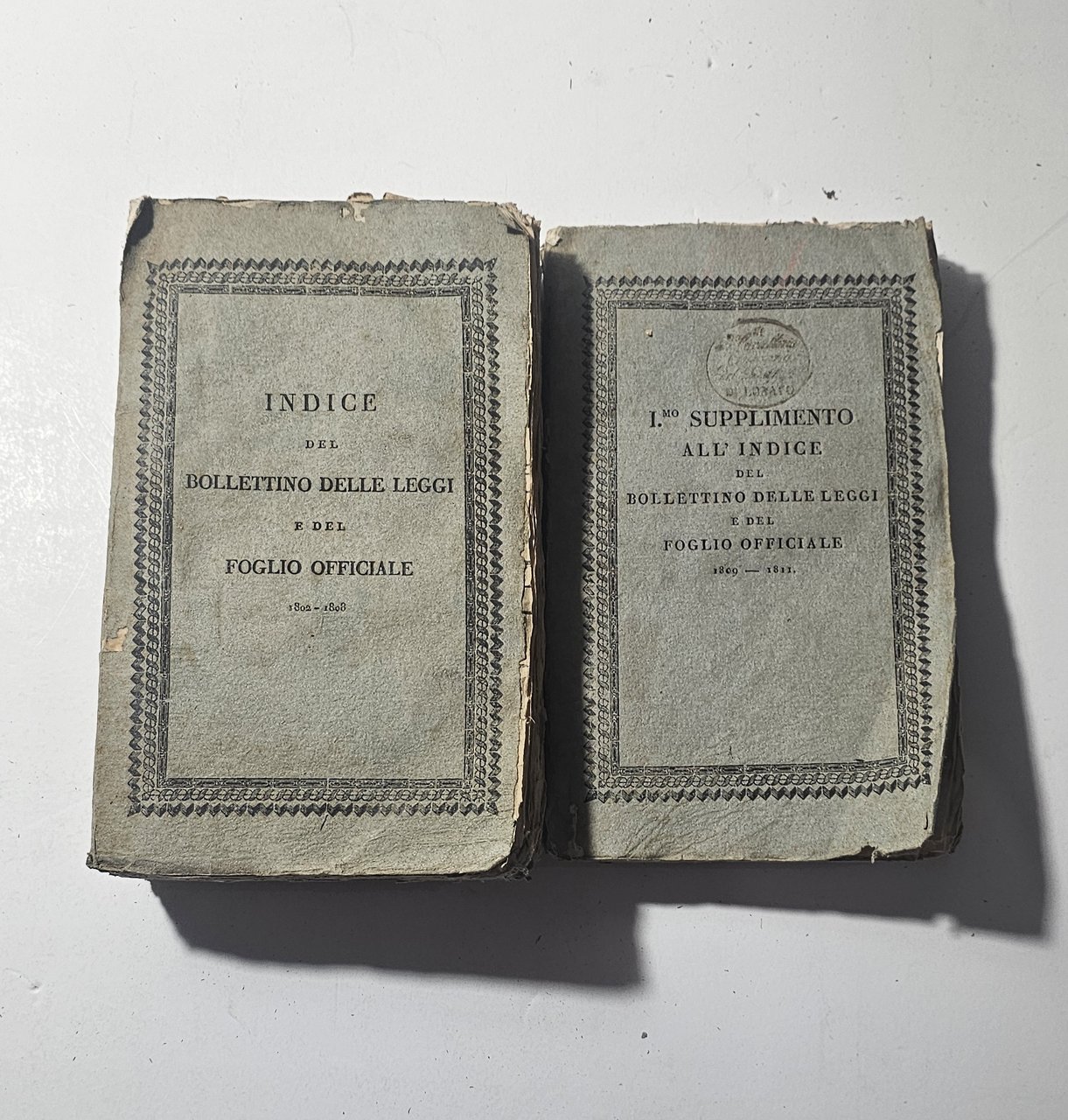Bollettino e leggi napoleoniche 2 volumi indici 1802 1811 | Immagine principale