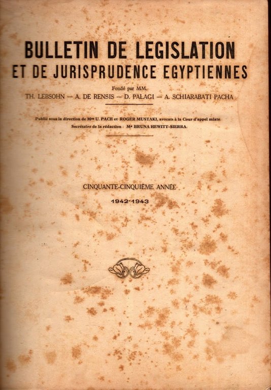 BULLETIN DE LEGISLATION ET DE JURISPRUDENCE EGYPTIENNES 1942