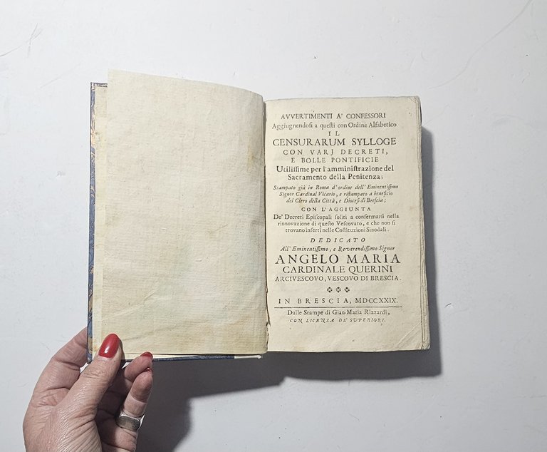 Censurarum Sylloge Brescia 1729 GianMaria Rizzardi Bolle Pontificie | Immagine Gallery 2