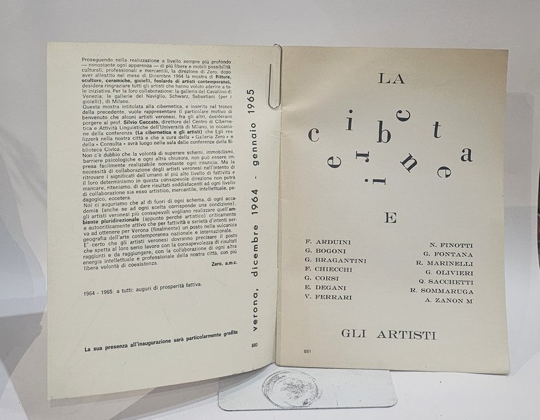 Cibernetica Opuscolo 51/52 - Galleria Zero di Verona 1965