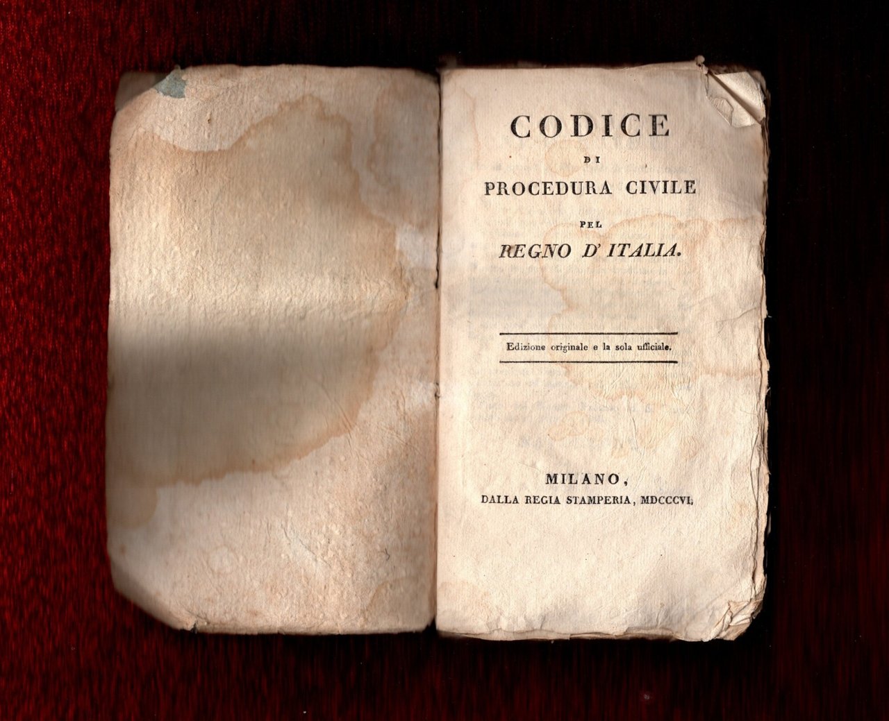 Codice Di Procedura Civile Pel Regno D'italia 1806 *