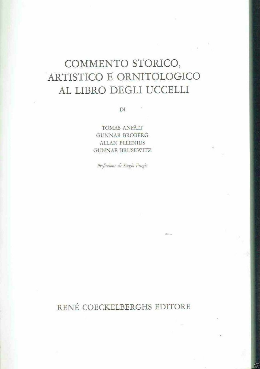 Commento storico, artistico e ornitologico al Libro degli uccelli