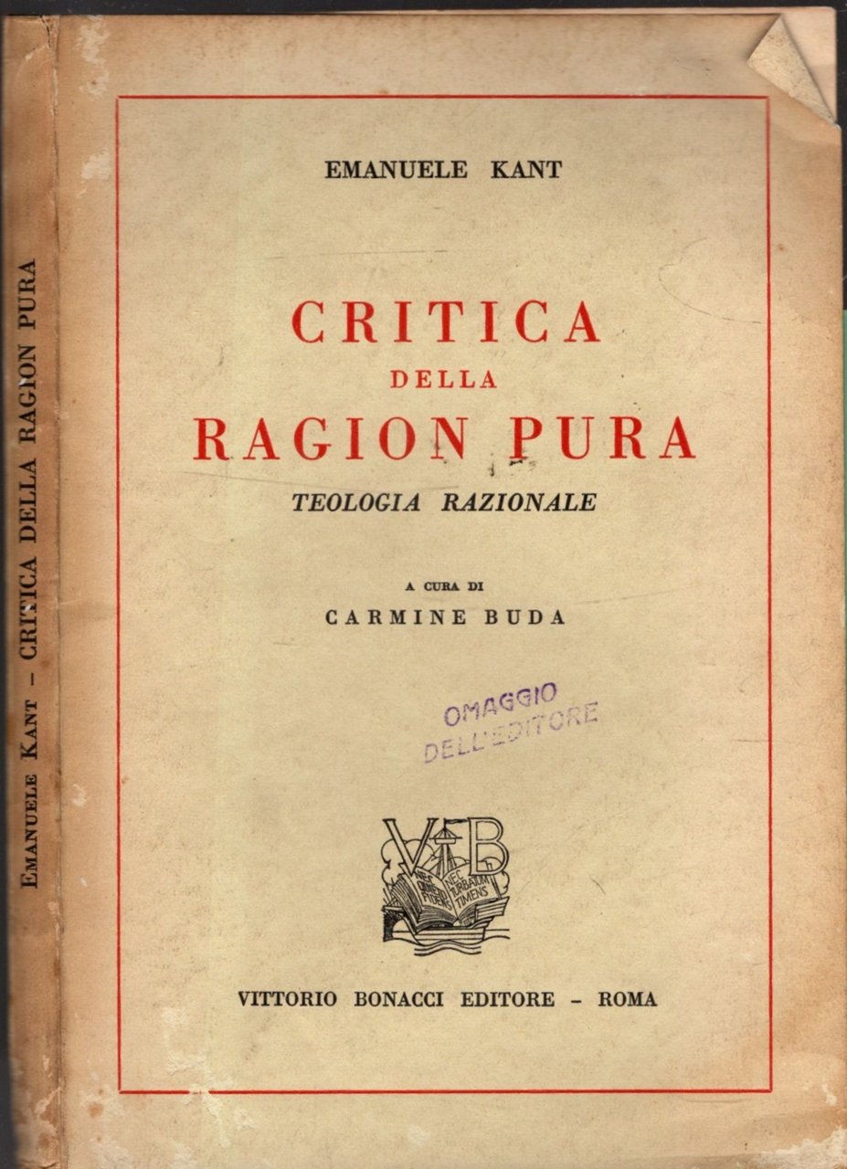 CRITICA DELLA RAGION PURA TEOLOGIA RAZIONALE