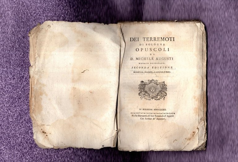 Dei Terremoti Di Bologna Opuscoli Augusti Bologna 1780
