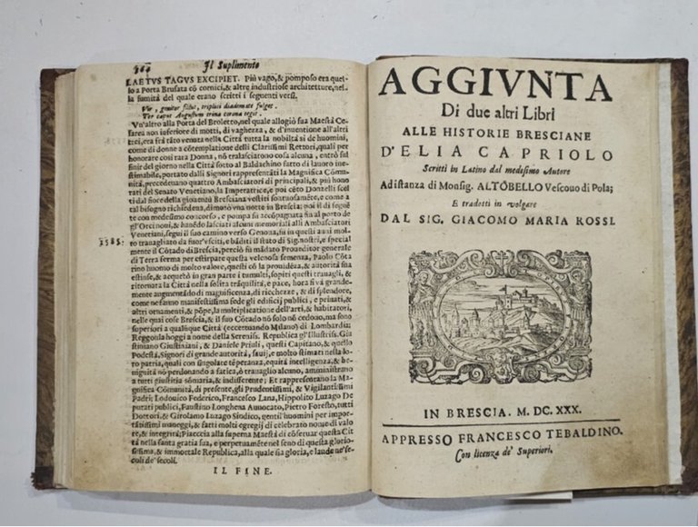Delle Historie Bresciane Di M. Helia Cavriolo Libro Dodeci 1630