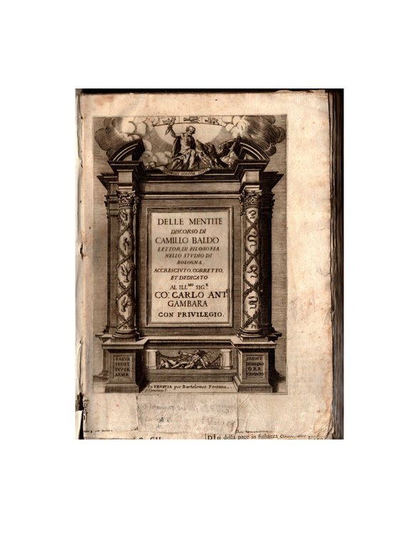Delle mentite discorso di Camillo Baldi lettor di filosofia nello …