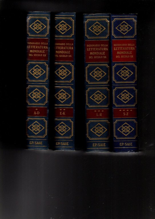 DIZIONARIO DELLA LETTERATURA MONDIALE DEL XX SECOLO 4 VOL.