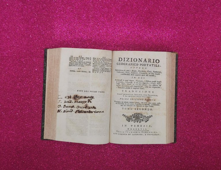 Dizionario Geografico portatile - remondini 1757
