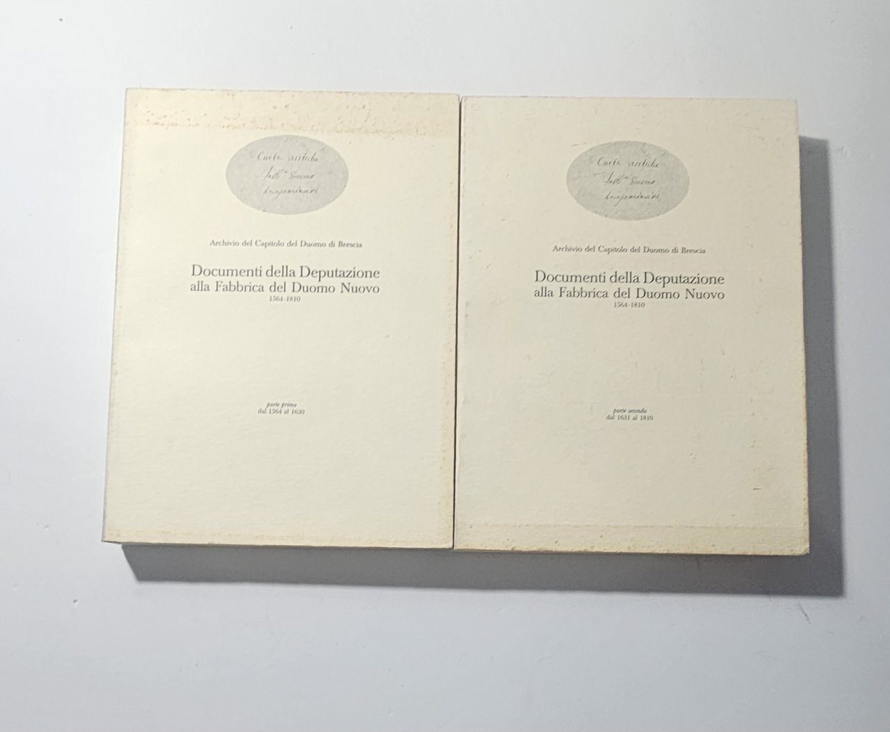 Documenti Deputazione Fabbrica Duomo Nuovo Brescia 1564 1810 2 Volumi | Immagine principale