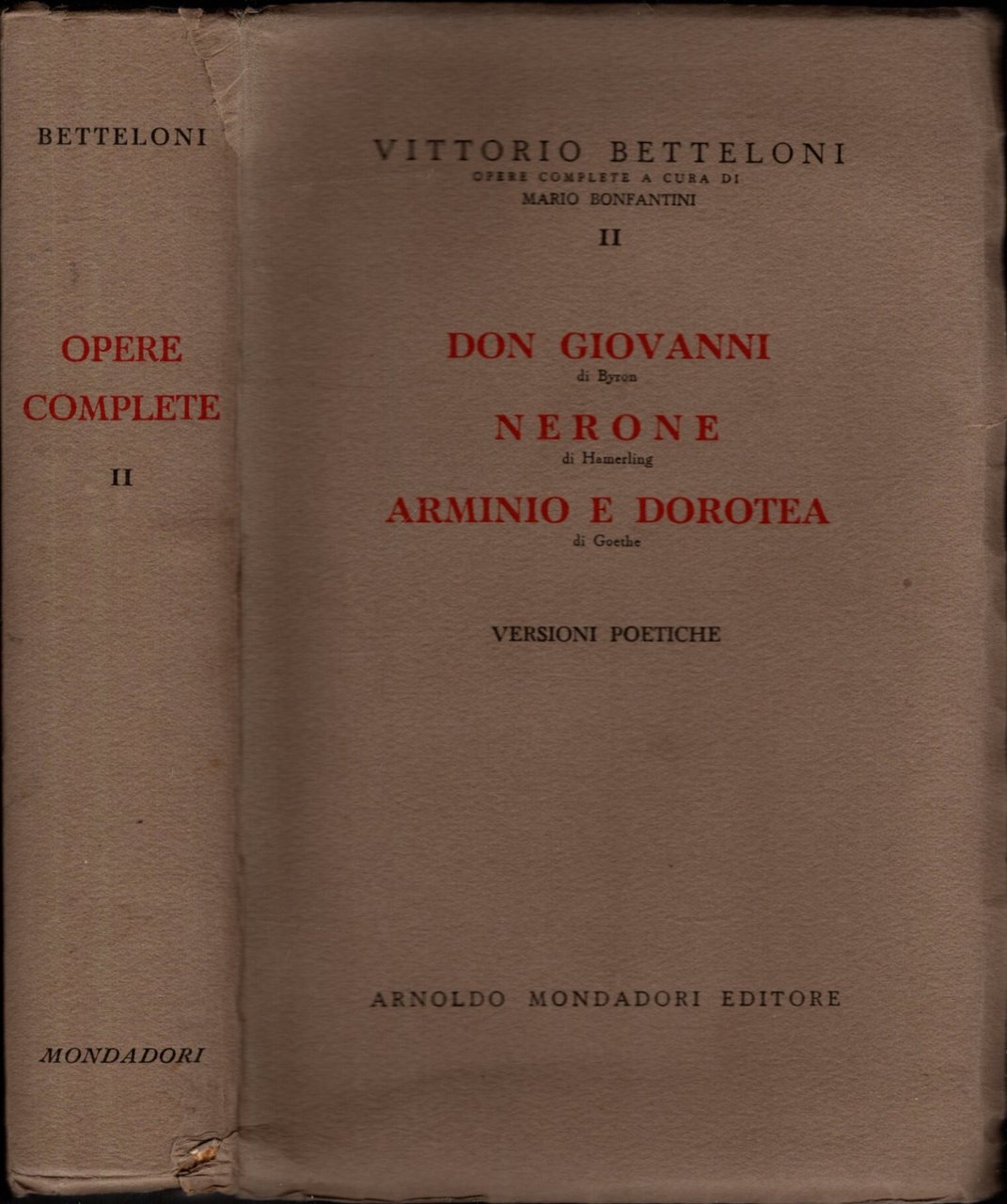 DON GIOVANNI NERONE ARMINIO E DOROTEA - VERSIONI POETICHE ** …
