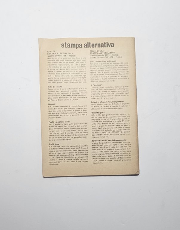 Droghe e Marihuana Superdroga 74 Stampaalternativa 1974 | Immagine Gallery 3