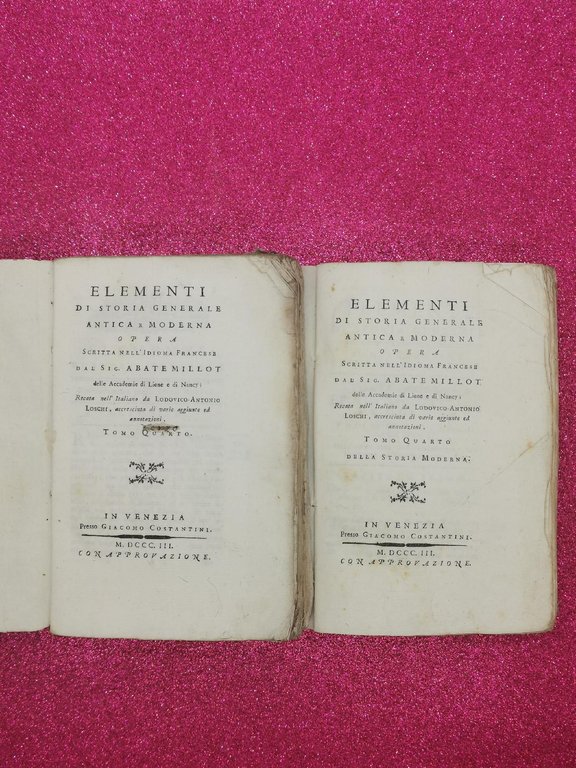 ELEMENTI DI STORIA GENERALE ANTICA E MODERNA IN 9 VOLUMI
