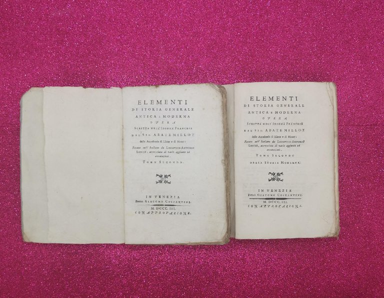 ELEMENTI DI STORIA GENERALE ANTICA E MODERNA IN 9 VOLUMI