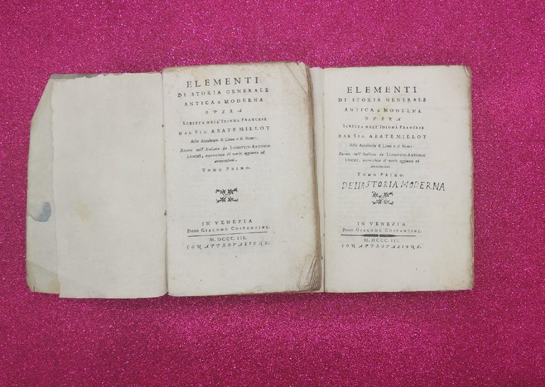 ELEMENTI DI STORIA GENERALE ANTICA E MODERNA IN 9 VOLUMI