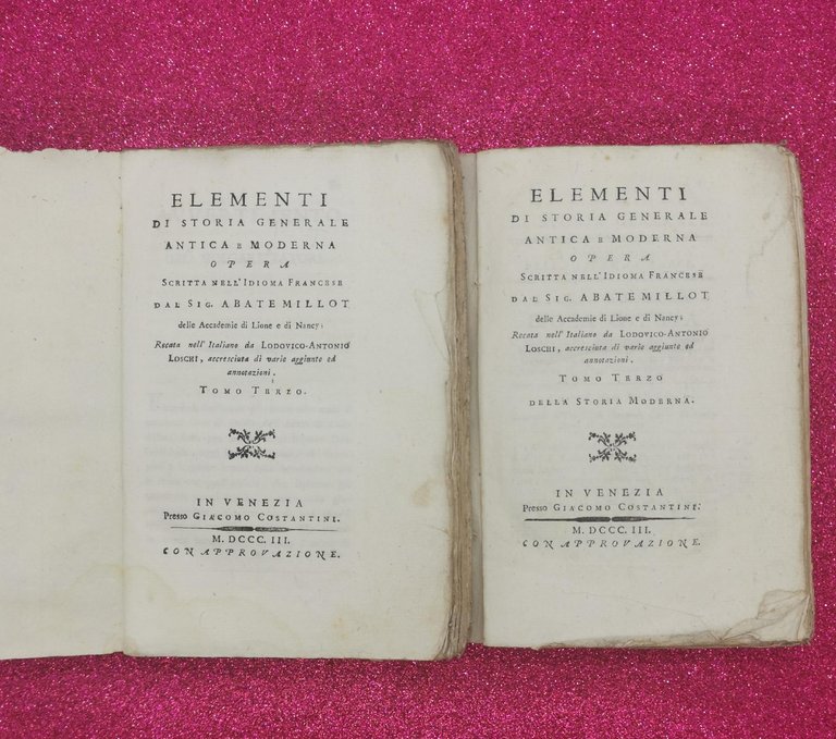 ELEMENTI DI STORIA GENERALE ANTICA E MODERNA IN 9 VOLUMI