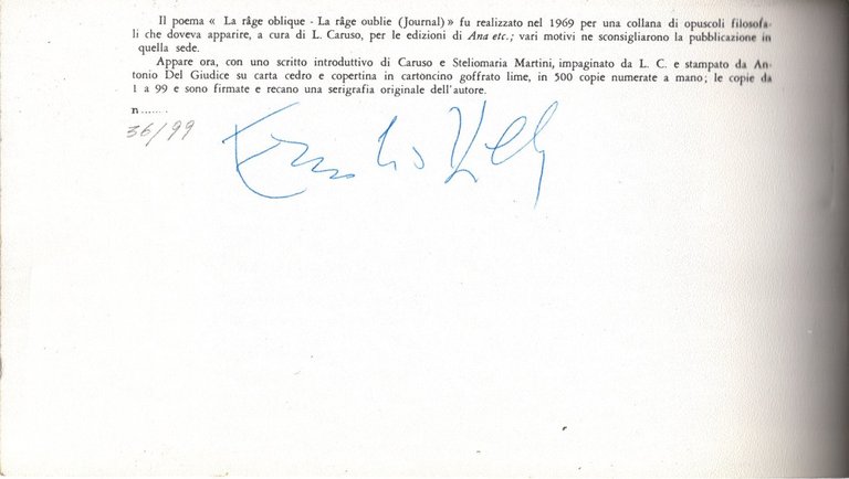 Emilio Villa: "La rage oblique – La rage oublie. Journal"