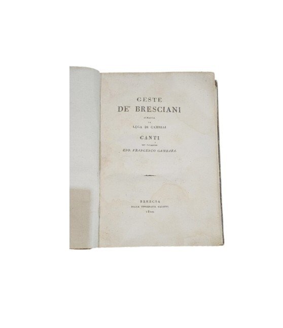 Geste Di Bresciani Durante La Lega Di Cambrai Canti Del …