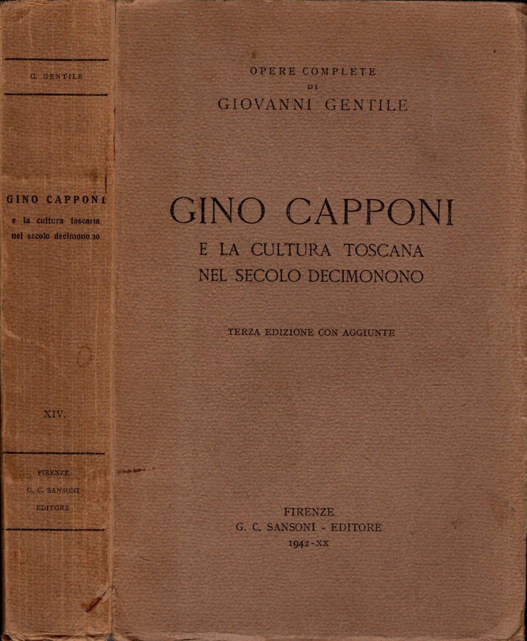 GINO CAPPONI E LA CULTURA TOSCANA NEL SECOLO DECIMONONO