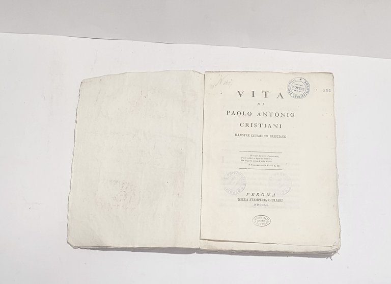 [Girolamo Francesco Cristiani] Vita di Paolo Antonio Cristiani, illustre cittadino … | Immagine Gallery 3