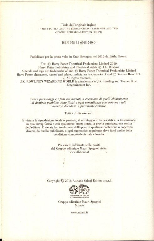 Harry Potter e la maledizione dell'erede. Parte uno e due. …