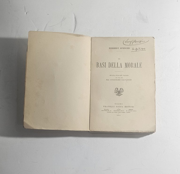 Herbert Spencer Le Basi Della Morale 1904 Filosofia Etica Bocca | Immagine Gallery 2