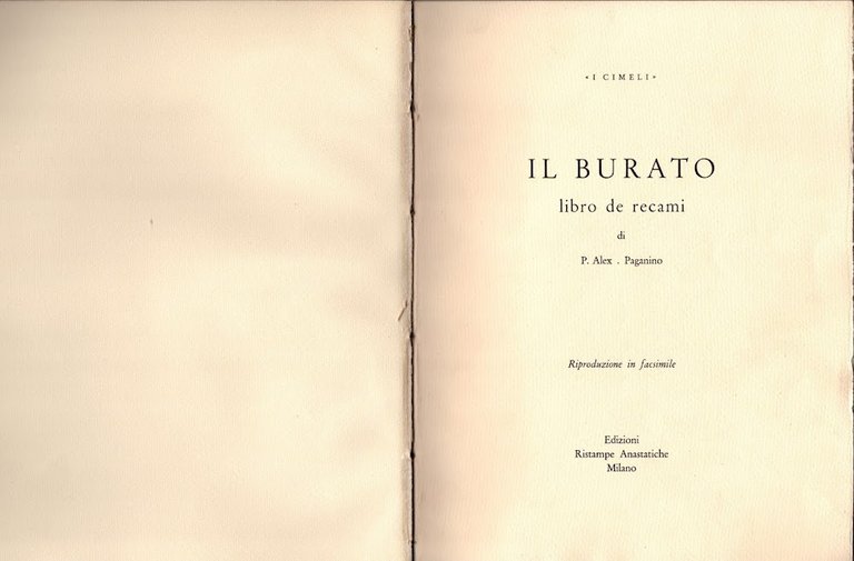 Il Burato libro de recami ricami (Fac-simile) *