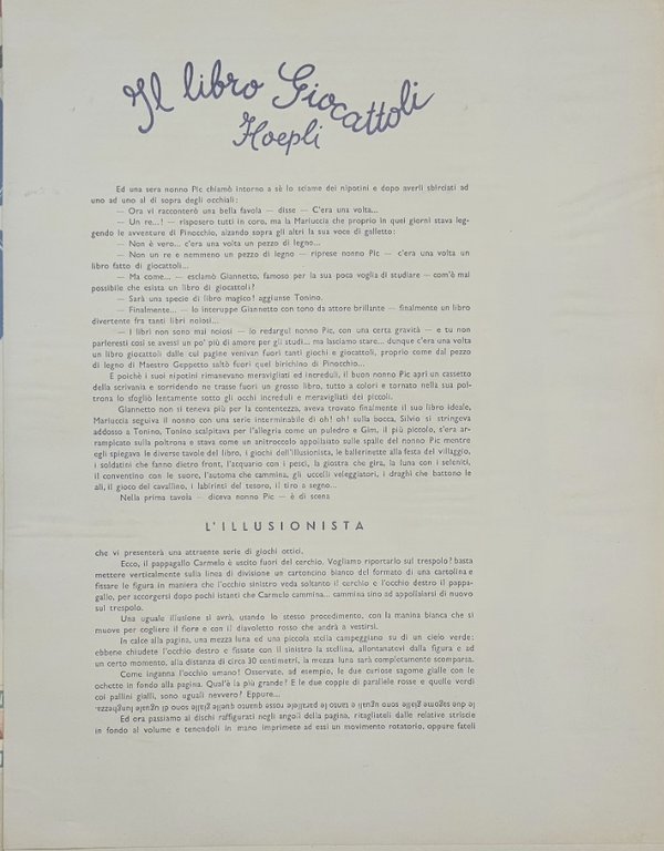Il libro Giocattoli Hoepli con brochure