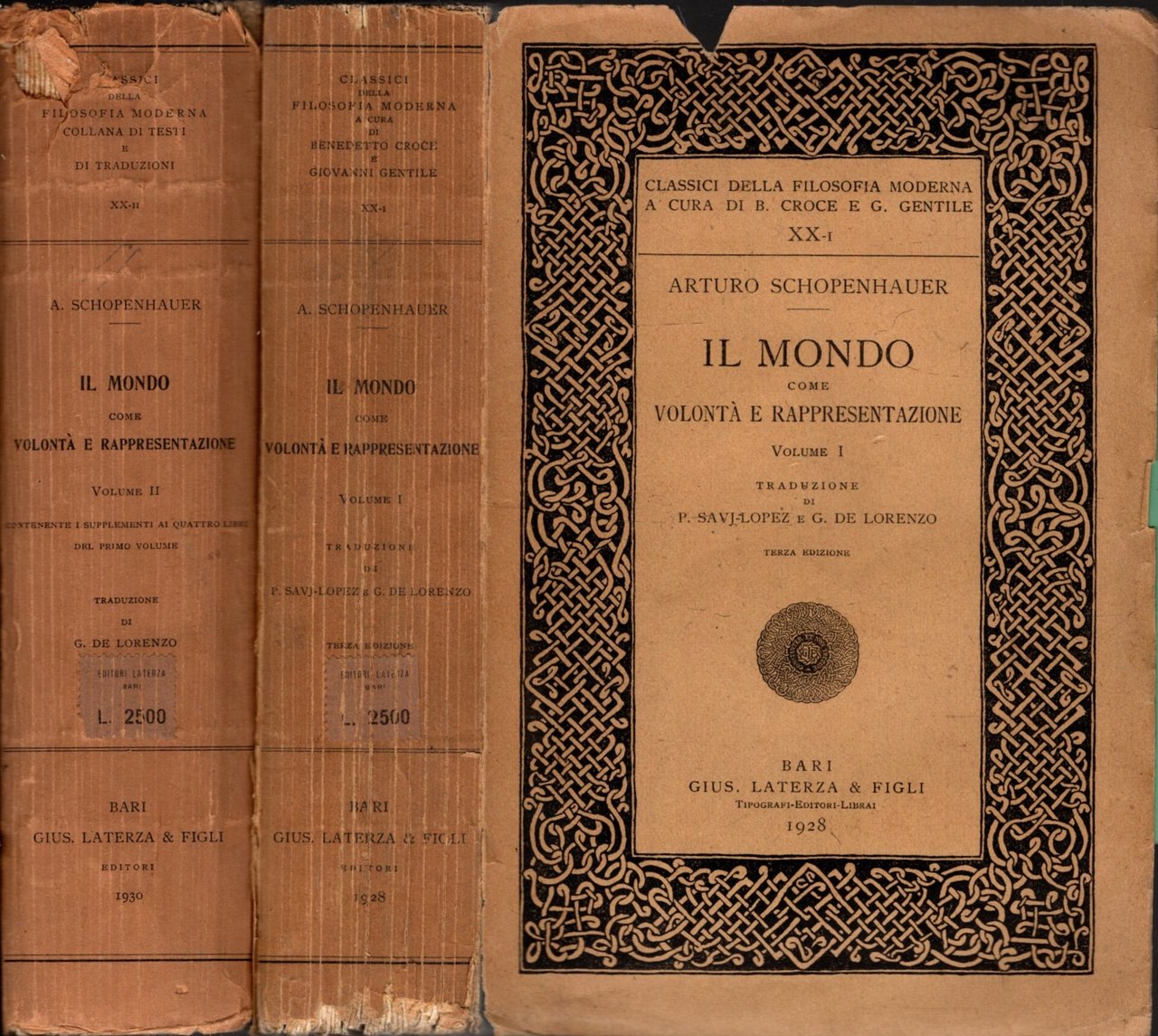 IL MONDO COME VOLONTA' E RAPPRESENTAZIONE 2 VOLUMI