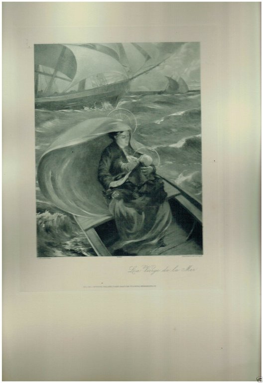 incisione fine 800 la vierge de la mar ist. arti grafiche bergamo 23x30