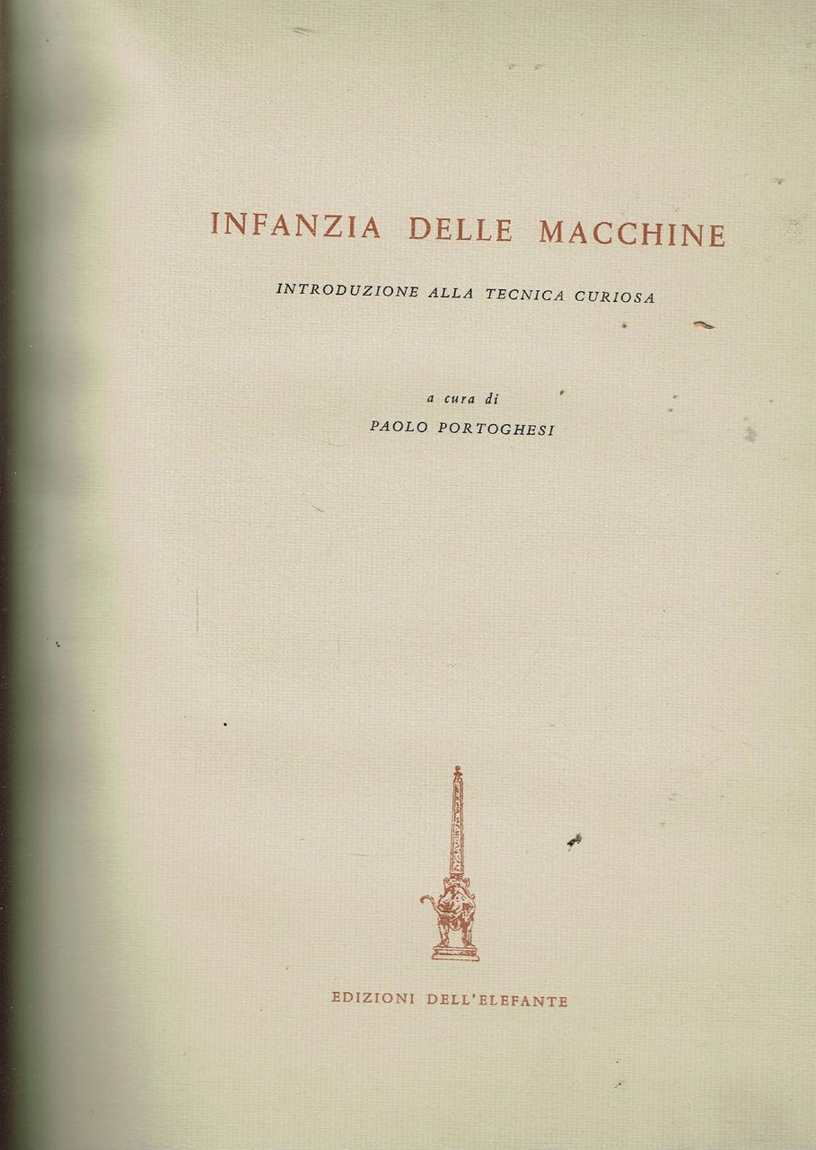 INFANZIA DELLE MACCHINE